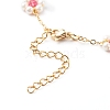 Shell Pearl & Acrylic Beads Flower Link Bracelets X1-BJEW-TA00003-04-5