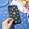 100Pcs 9 Colors Two Tone Plastic Flower Cabochons MRMJ-CJ0001-34-6