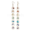 7 Chakra Theme Natural & Synthetic Mixed Gemstone Chips Dangle Earrings EJEW-JE05703-02-1