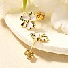 Clover Brass Micro Pave Cubic Zirconia Stud Earring EJEW-C126-01G-03-3