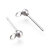 304 Stainless Steel Ear Stud Components STAS-F227-18E-P-2