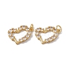 Brass Micro Pave Clear Cubic Zirconia Charms KK-G439-27G-2