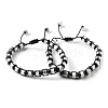 Adjustable Natural Howlite and Non-magnetic Synthetic Hematite Braided Bead Bracelets BJEW-Z090-01O-4