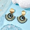 Boho Natural Black Onyx Ear Studs EJEW-MZ00239-2