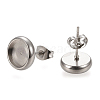 Non-Tarnish 304 Stainless Steel Stud Earring Settings X-STAS-K202-05C-P-1