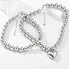 2Pcs 2 Styles Alloy Heart Pendant Necklaces Set NJEW-P319-02P-2