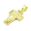 Rack Plating Brass Micro Pave Clear Cubic Zirconia Pendants KK-B091-25G-2