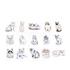 30Pcs 15 Styles Kitten Theme PET Plastic Cartoon Stickers ANIM-PW0002-40B-1