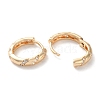 Brass Micro Pave Clear Cubic Zirconia Hoop Earrings EJEW-C121-01G-2