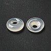 Natural White Agate Donut/Pi Disc Charms G-G142-02T-2