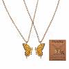 2Pcs Matching Butterfly Pendant Necklaces Set JN1033E-1-1