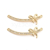 Brass Micro Pave Clear Cubic Zirconia Connector Charms KK-E068-VC482-2