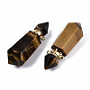 Faceted Natural Tiger Eye Pendants G-T131-15D-3