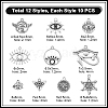 110Pcs 11 Styles Alloy Pendant Rhinestone Settings FIND-GA0006-99AS-2