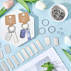 DIY Rectangle Blank 201 Stainless Steel Keychain Making Kits DIY-SP0002-27B-4