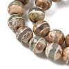 Natural Tibetan Striped Pattern dZi Agate Beads Strands G-F354-13-4