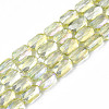 Electroplate Transparent Glass Beads Strands EGLA-N002-25-C02-1