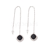 Long Chain with Enamel Rhombus Dangle Stud Earrings EJEW-A067-03P-1