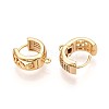 Brass Micro Pave Cubic Zirconia Hoop Earring Finding KK-N261-49G-2