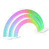 Laser Style Rainbow Shaped Acrylic Earring Organizer Display Stands AJEW-WH20020-150-1