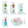 28Pcs 4 Style Glass Wishing Bottle Pendant Decorations GLAA-FW0001-01-3