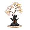 Halloween Theme Natural Rose Quartz and Yellow Quartz Chips Tree of Life Decorations DJEW-B013-02B-1