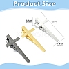 3Pcs 3 Colors Brass Tie Clips BUTT-CJ0001-11-2