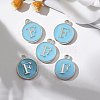 Platinum Plated Alloy Enamel Charms X-ENAM-S118-04F-P-5