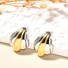 304 Stainless Steel Two Tone Stud Earrings EJEW-F355-04GP-02-1