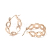 304 Stainless Steel Oval Link Chunky Hoop Earrings for Women EJEW-P197-06RG-2