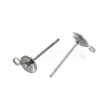 Anti-Tarnish 304 Stainless Steel Stud Earring Findings STAS-P370-02C-P-2