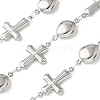 304 Stainless Steel Cross Dolichos Lablab Link Chains CHS-Z004-04P-1