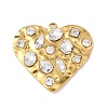 304 Stainless Steel Cubic Zirconia Pendants STAS-Z182-07G-01-1