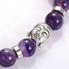 Buddha Head Gemstone Beaded Stretch Bracelets BJEW-JB01864-01-2