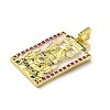 Brass Micro Pave Cubic Zirconia Pendants with Enamel KK-H458-03G-16-2