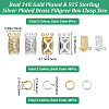 CREATCABIN 16Pcs 2 Colors Rectangle Brass Filigree Box Clasps KK-CN0002-27-2