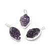 Natural Amethyst Druzy Pendants G-C002-05S-1