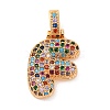 Brass Micro Pave Cubic Zirconia Pendants KK-C076-29F-G02-1