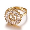 Brass Micro Pave Cubic Zirconia Adjustable Rings RJEW-F071-S-G-RS-1