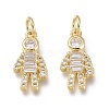 Brass Micro Pave Clear Cubic Zirconia Charms X-ZIRC-Q024-14G-2
