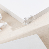 1Pc Letter Brass Rhinestone Open Cuff Rings for Women AJEW-LP0004-47B-S-3