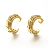 Brass Micro Pave Clear Cubic Zirconia Cuff Earrings EJEW-Z085-02G-4