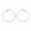 Brass Hoop Earrings EJEW-T007-01G-NF-1