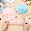   2Pcs 2 Colors Polyester Pleated Lace Trim Ribbon OCOR-PH0002-77B-3