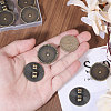 CHGCRAFT 8Pcs Alloy Blank Bolo Tie Round Slider Pack FIND-CA0009-18AB-3