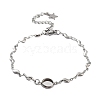 Tarnish Resistant 201 Stainless Steel Link Bracelet Settings Fit for Cabochons MAK-K023-01C-P-1