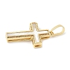 Brass Pave Natural White Shell Pendants KK-S522-01A-G-2