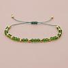 Glass & Brass Round Beads Braided Bead Bracelets LS-RD6595-5-1
