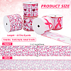 5 Rolls 5 Styles Printed Polyester Grosgrain Ribbon OCOR-PH0006-02-4
