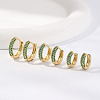 Elegant Brass Pave Cubic Zirconia Hoop Earrings GU7152-3-1